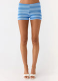 Lay Back Knit Shorts Cerulean