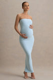 Juniper Powder Blue Strapless Maternity Maxi Dress
