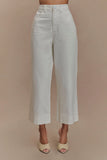 Kaitlyn Cropped Wide Leg Jeans White