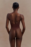 Alyssa Backless Shapewear Bodysuit Espresso