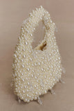 Amara Pearl Teardrop Beaded Bag White