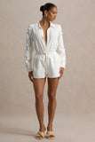Lira Ecru Shorts With Lace Detail