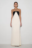 Hien Sequin Halter Maxi Dress Black Ivory