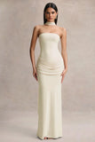 Graciella Stone Bandeau Maxi Dress With Draped Detailing And Scarf