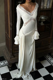 Electra Slinky Lace Maxi Dress Ivory
