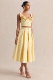 Joy Lemon A Line Midi Skirt