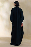 Lumisette Black Satin High Neck Maxi Dress With Cape