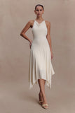 Sylvie Modal Hankie Midi Dress Ivory