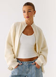 Davy Knit Zip Jacket Ivory