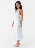 Heavy Hearted Midi Dress Blue