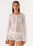 Selina Long Sleeve Top Ivory