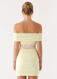 Either Way Off Shoulder Mini Dress Yellow