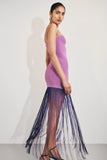 Koah Fringe Bandage Knit Maxi Dress Purple