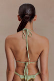 Robyn Beaded Triangle Bikini Top Sage
