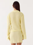 Farretti Shirt Mini Dress - Pale Yellow