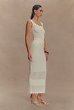 Madeline Scallop Knit Midi Skirt Ivory