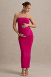 Juniper Hot Pink Strapless Maternity Maxi Dress
