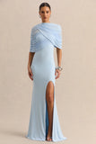 Melva Powder Blue Bandeau Maxi Dress