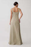 Salma Drop Waist Cotton Maxi Dress Sage