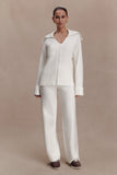 Kerrymae Straight Leg Knit Pants Off White