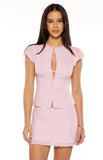Delta Pink Woven Mini Skirt