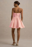 Bruna Light Pink Bandeau Skater Mini Dress