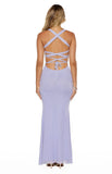 Amelie Lilac Mesh Formal Maxi Dress