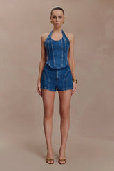 Meadow Denim Shorts Dark Blue