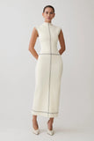 Malone Bandage Knit Midi Dress Ivory