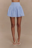 Gretel Hem Mini Skirt Blue Pinstripe
