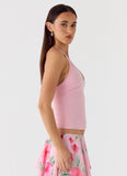 Roll Out Halter Top Petal Pink