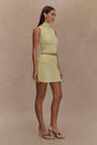 Indy Pointelle Knit Mini Skirt Lemon