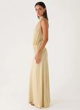 Donyale Halter Maxi Dress - Pale Olive