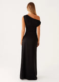 Heart Of Glass Satin Maxi Dress Black