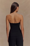 Lindie Strapless Suiting Top Black