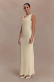 Marta Slinky Cowl Maxi Dress Lemon