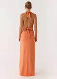 Ilaria Halter Maxi Dress Apricot