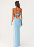 Just A Kiss Cowl Maxi Dress Turquoise