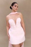Orellia Strapless Suiting Mini Dress Soft Pink
