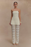 Anette Bandage Knit Strapless Top Ivory