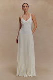 Catherine Crochet Pearl Maxi Dress White