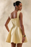 Katya Lemon Sweetheart Neck Skater Mini Dress