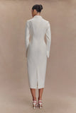 Dorian Fitted Shirt Midi Dress White