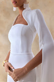 Esme White Square Neck Maxi Dress With Cape Sleeves