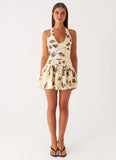 Mirelle Halter Neck Mini Dress Buttercream Bliss