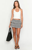 Betsy Black Gingham Ruffle Mini Skirt