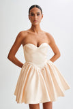 Hollie Structured Corset Mini Dress Gold