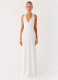 Desi Halterneck Maxi Dress White