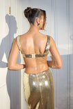 Adoria Sequin Cut Out Maxi Dress Gold