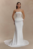 Clara Fishtail Maxi Skirt White